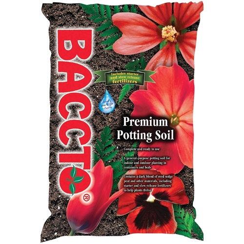 BACCTO 1227P Potting Soil, Granular, Dark Brown/Light Brown, 8 qt Bag