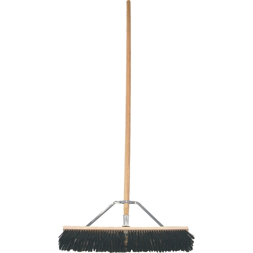 BIRDWELL 5027-4 Contractor Push Broom, 3 in L Trim, Polystyrene Bristle, Hardwood Handle