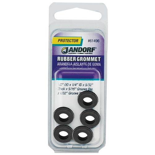 Jandorf 61496 Grommet, Rubber, Black, 5/32 in Thick Panel