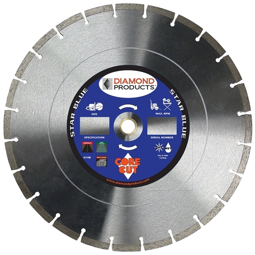 Star Blue Saw Blade, 18 in Dia, 1 in Arbor