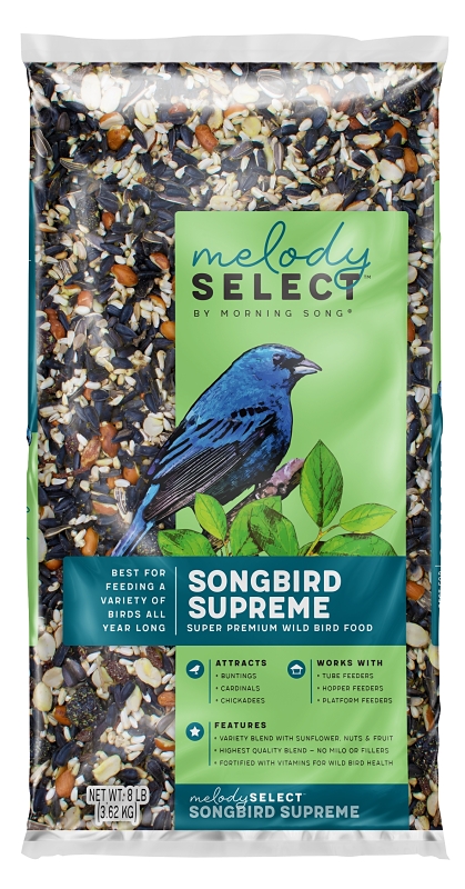 Morning Song 14062 Melody Select Series Wild Bird Food, Premium, Songbird Supreme Flavor, 8 lb Bag