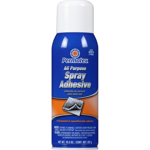 PERMATEX 82019 Spray Adhesive, Solvent, White, 16 oz Aerosol Can