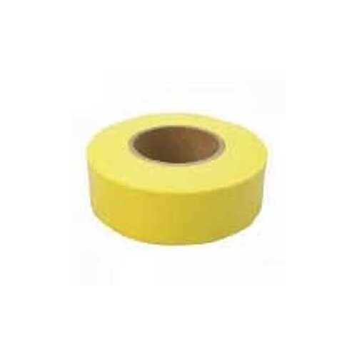 Flagging Tape, 150 ft L, 1-3/16 in W, Fluorescent Yellow, PVC