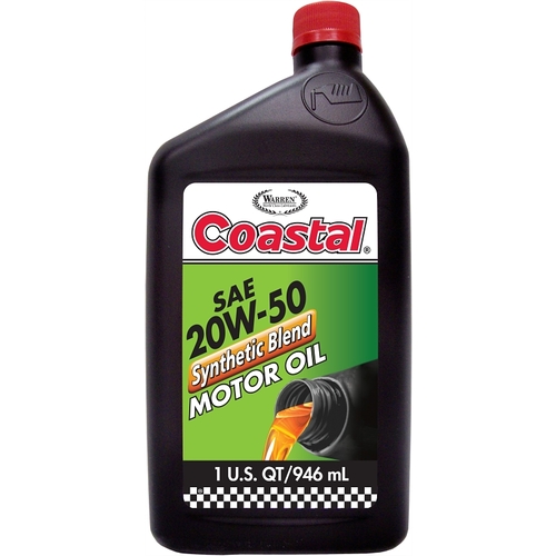 Coastal 10701 Motor Oil, 20W-50, 1 qt Light Amber