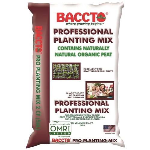 BACCTO 1732 Planting Mix, 2 cu-ft Coverage Area, Solid, Dark Brown/Light Brown Bag