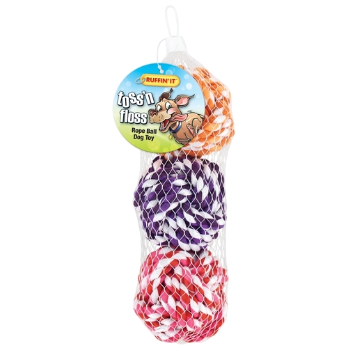 RHODE ISLAND TEXTILE 18213 TOY PET ROPE-BALL 3CT - pack of 3