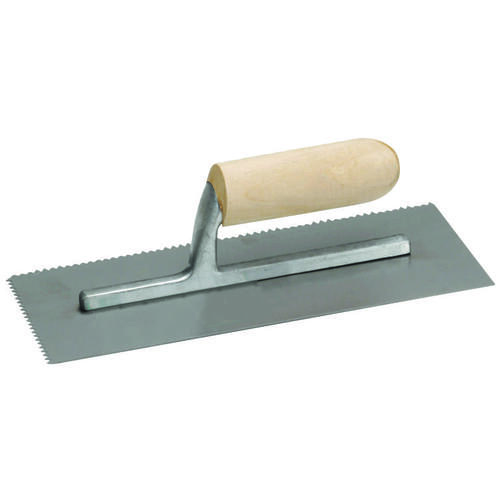 QLT 971 Trowel, 11 in L, 4-1/2 in W, V Notch, Straight Handle