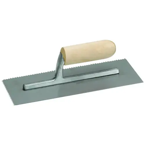 QLT 971 Trowel, 11 in L, 4-1/2 in W, V Notch, Straight Handle