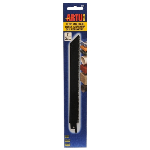 ARTU 01814 Reciprocating Saw Blade, 8 in L, Tungsten Carbide Cutting Edge