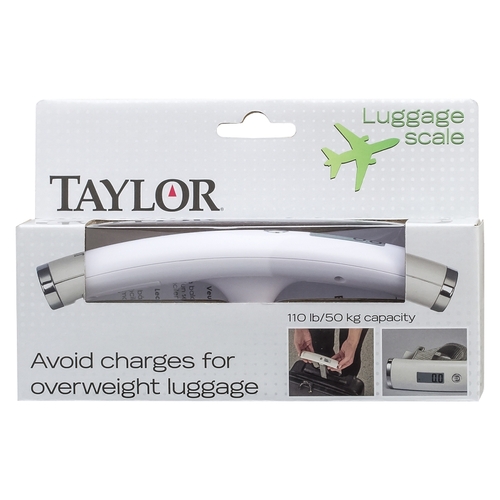 Luggage Scale, 88 lb, kg, lb, Digital Display, White
