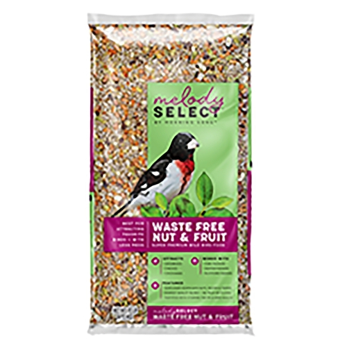 Melody Select Series Wild Bird Food, Premium, Waste-Free, Fruit, Nut Flavor, 10 lb Bag