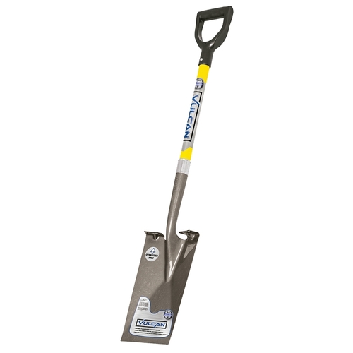 Garden Spade Shovel, 7 in W Blade, Steel Blade, Fiberglass Handle, D-Shaped Handle, 29 in L Handle