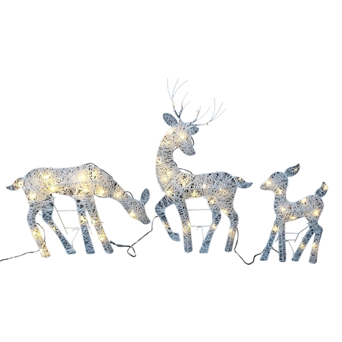 PRELIT 2D DEER FAMLY ST-3 29IN