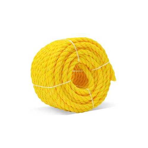 Rope, 1/2 in Dia, 50 ft L, 420 lb Working Load, Polypropylene, Yellow