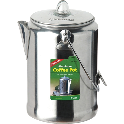 Coghlan's 1346 Coffee Pot, 9 Cups Capacity, Aluminum, Silver