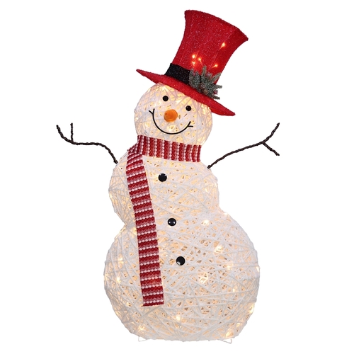 Hometown Holidays 56705 3D Waving Snowman, LED, White, 47 in H