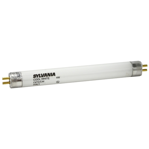 Fluorescent Bulb, 4 W, T5 Lamp, Miniature G5 Lamp Base, 140 Initial Lumens, 4200 K Color Temp