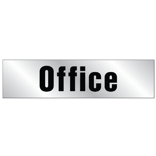 Graphic Sign, Office, Silver Background, Vinyl, 2 in H x 8 in W Dimensions - pack of 10