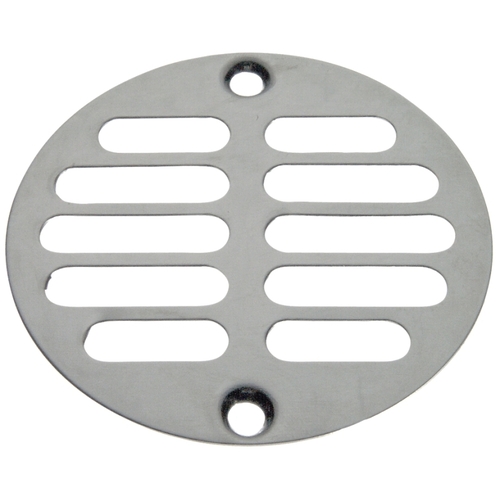 Shower Drain Strainer, Brass, Chrome, For: 3 in Drains