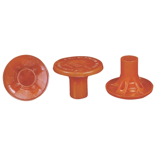 Rebar Cap, #4 to 8 Rebar, Polymer, Orange - pack of 100