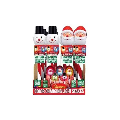 STAKE SANTA/SNOWMANLIGHT - pack of 24