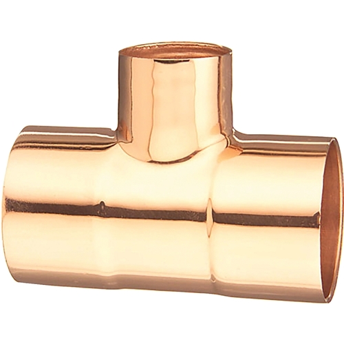 111R Series Reducing Pipe Tee, 1-1/4 x 1-1/4 x 3/4 in, Sweat, Copper