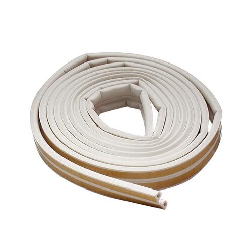 Weatherstrip Tape, 3/8 in W, 17 ft L, EPDM Rubber, White