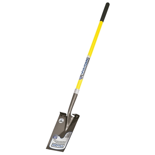 Garden Spade Shovel, Fiberglass Handle, Long Handle, 48 in L Handle