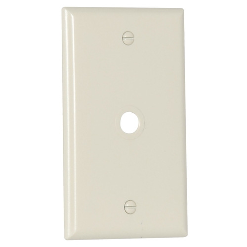 Wallplate, 4-1/2 in L, 2-3/4 in W, 1 -Gang, 1 -Port, Thermoset, Light Almond