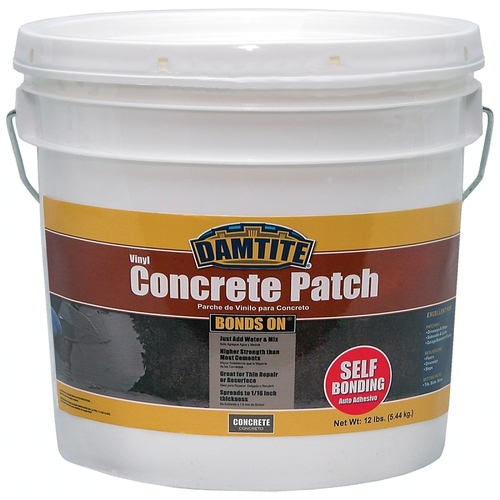 Vinyl Concrete Patch, Gray, 12 lb Pail