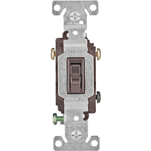 Toggle Switch, 15 A, 120 V, Polycarbonate Housing Material, Brown - pack of 10