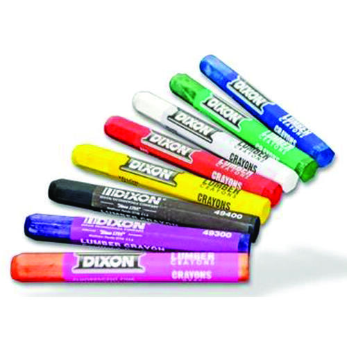 DIXON TICONDEROGA 52000 Lumber Crayon, Red, 1/2 in Dia, 4-1/2 in L