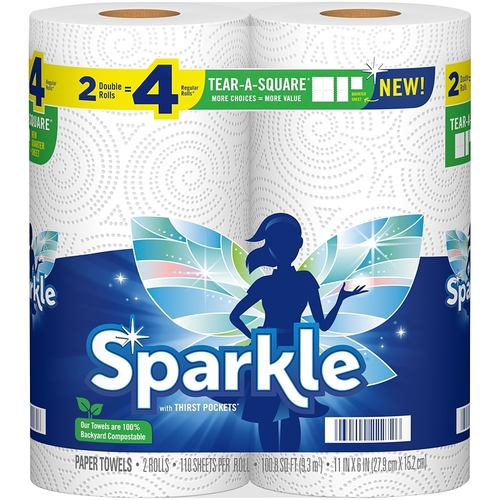 SPARKLE 22272-XCP12 21922 Paper Towel, 11 in L, 6-1/2 in W - pack of 12