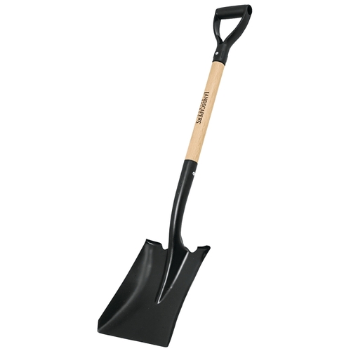 Shovel, Steel Blade, D-Shaped Handle, 28 in L Handle