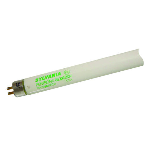 Fluorescent Bulb, 28 W, T5 Lamp, Miniature G5 Lamp Base, 2550 Lumens, 6500 K Color Temp - pack of 2