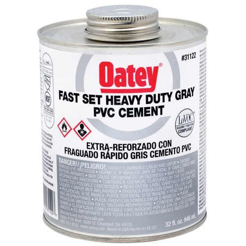 Solvent Cement, 32 oz Can, Liquid, Gray