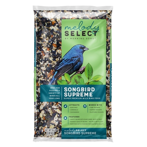 Melody Select Series Wild Bird Food, Premium, Songbird Supreme Flavor, 4 lb Bag