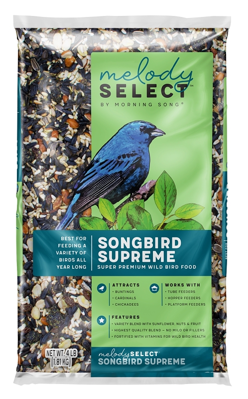 Morning Song 14061 Melody Select Series Wild Bird Food, Premium, Songbird Supreme Flavor, 4 lb Bag