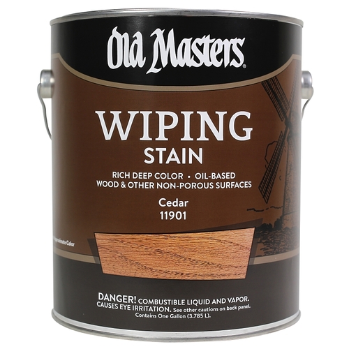 Old Masters 11901 Wiping Stain, Cedar, Liquid, 1 gal, Can