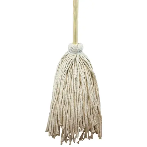 ZEPHYR INDUSTRIES 11021L ShineUp Deck Mop, 20 oz Headband, 54 in L, Cotton/Synthetic Mop Head, Metal Handle