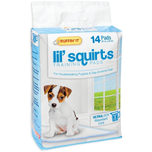 Ruffin It 82014 Lil' Squirts Dog Training Pad, 22 in L, 21 in W, Cotton/Plastic