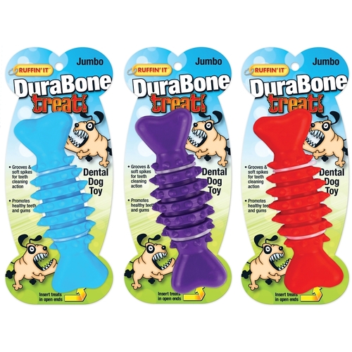 Dog Toy, Jumbo, Durabone, Blue/Purple/Red