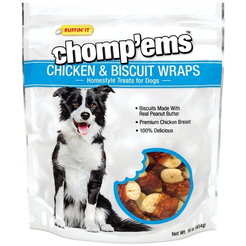 Chomp'ems Chicken and Biscuit Wrap, Peanut Butter Flavor, 16 oz