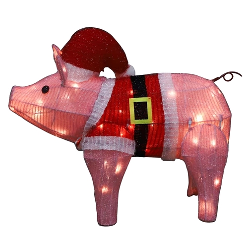 Hometown Holidays 58711 Prelit 3D Mesh Pig, LED, 16 in H