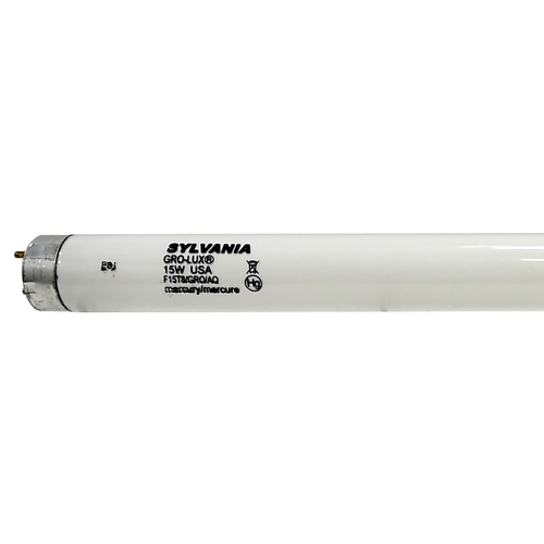 Fluorescent Bulb, 15 W, T8 Lamp, Medium Lamp Base, 325 Lumens, 7500 hr Average Life - pack of 6