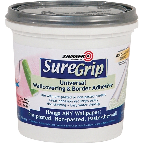 Wallcovering Adhesive Clear, Clear, 1 qt Can