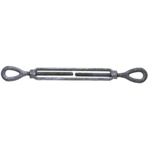 Turnbuckle, 5200 lb Working Load, 3/4 in Thread, Eye, Eye, 9 in L Take-Up, Galvanized Steel