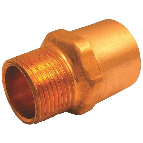 EPC 30304 104R Series Reducing Pipe Adapter, 3/8 x 1/2 in, Sweat x MNPT, Copper