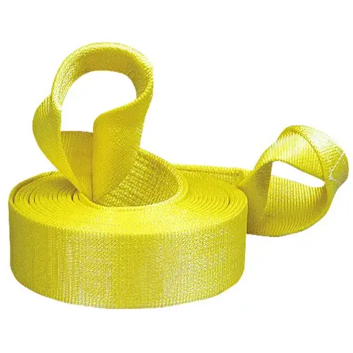 Recovery Strap, 22,500 lb, 3 in W, 20 ft L, Hook End, Yellow