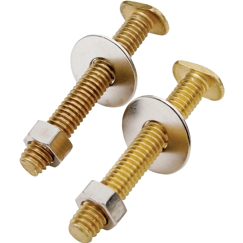 Bolt Set, Brass, For: Use to Attach Toilet to Flange